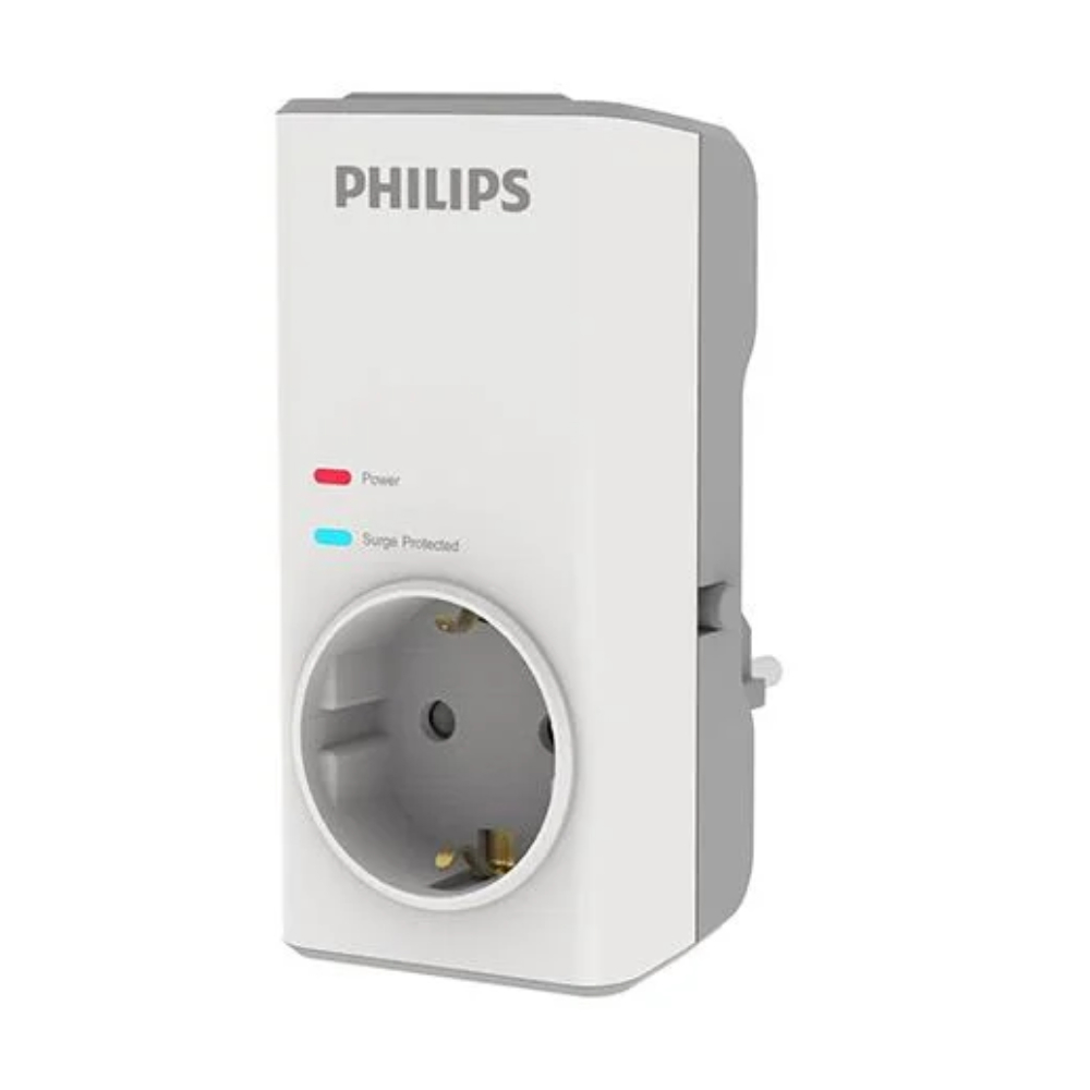 Philips Tekli Akım Korumalı Priz, 1140J, Beyaz